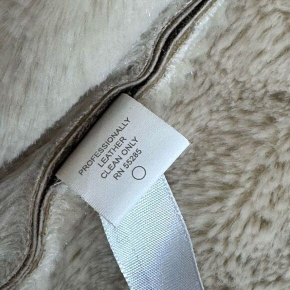 Express vintage Y2K brown leather faux fur lined zip up jacket size 8 - Picture 12 of 13